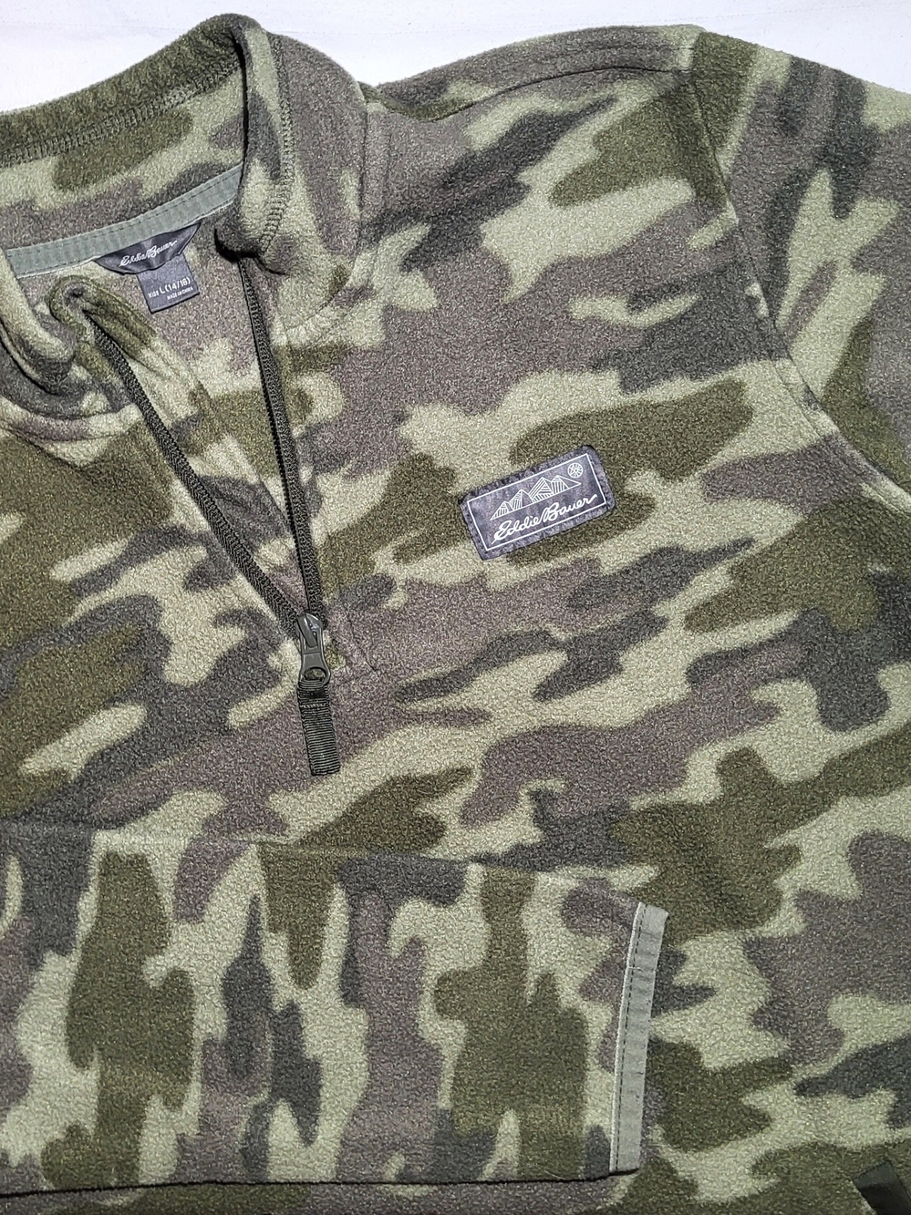 Eddie Bauer Kids' Green Camo Fleece Half-Zip Bottoms
